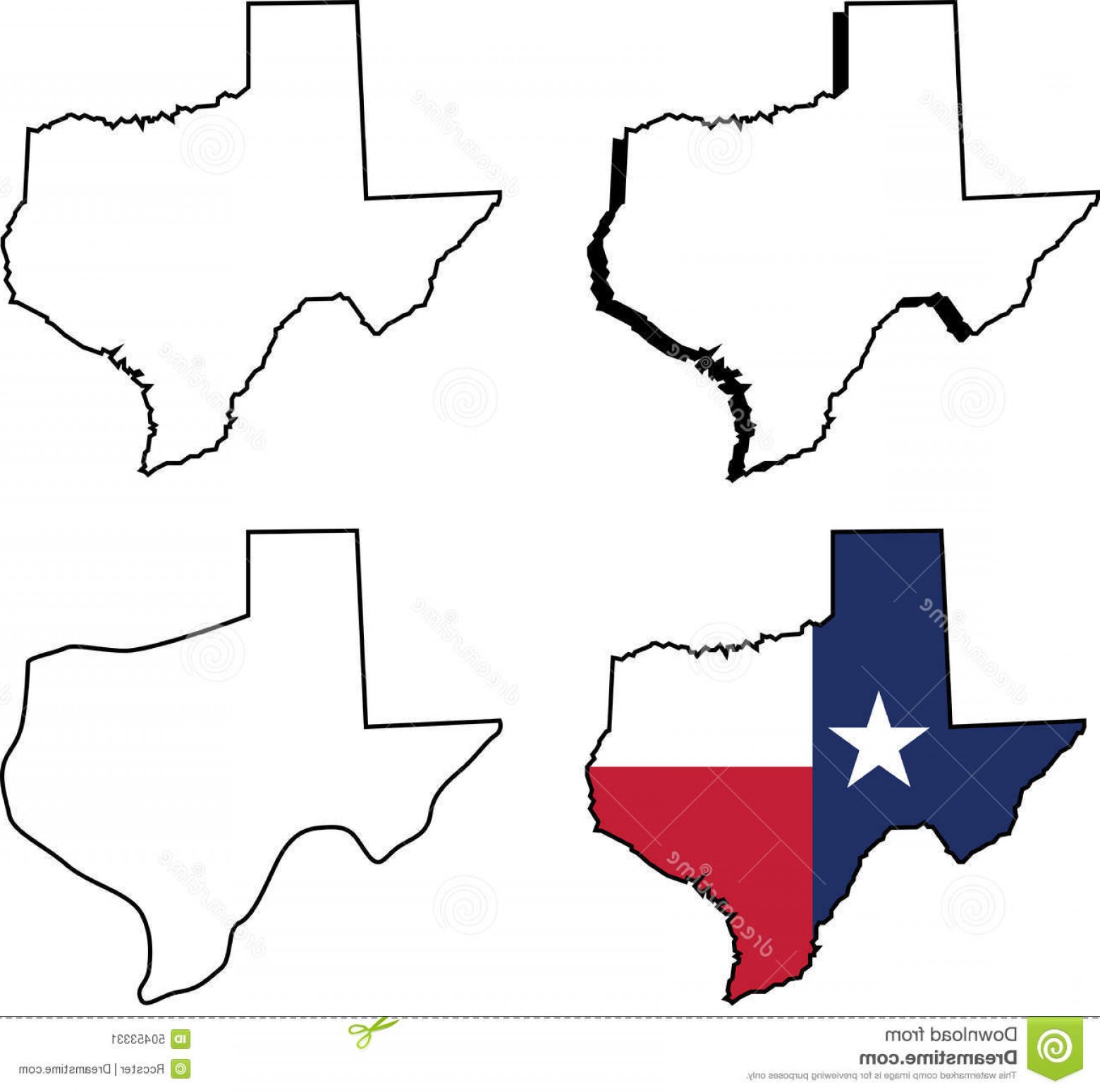 1560x1549 Stock Illustration State Texas Outlined Set Different Versions
