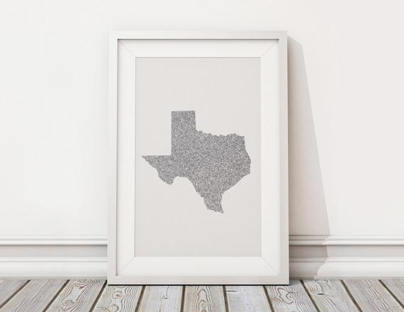 570x440 Printable Vector Art Texas State Silhouette Glitter State Etsy