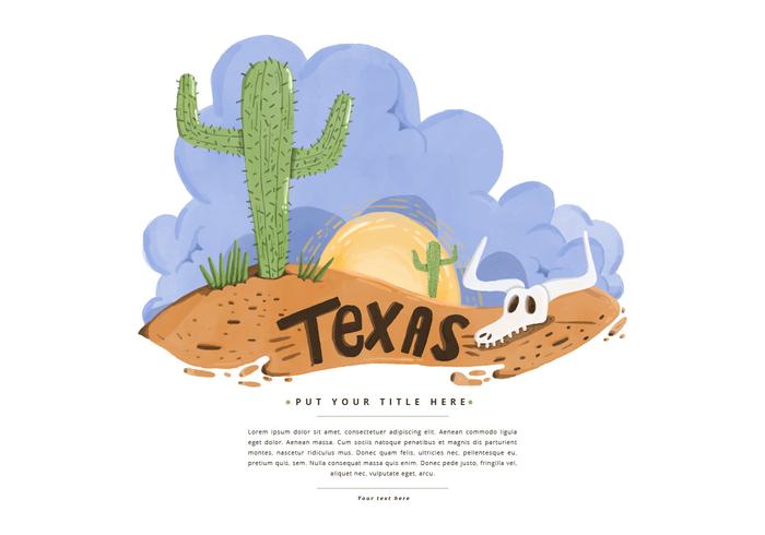 700x490 Free Texas Desert Watercolor Vector