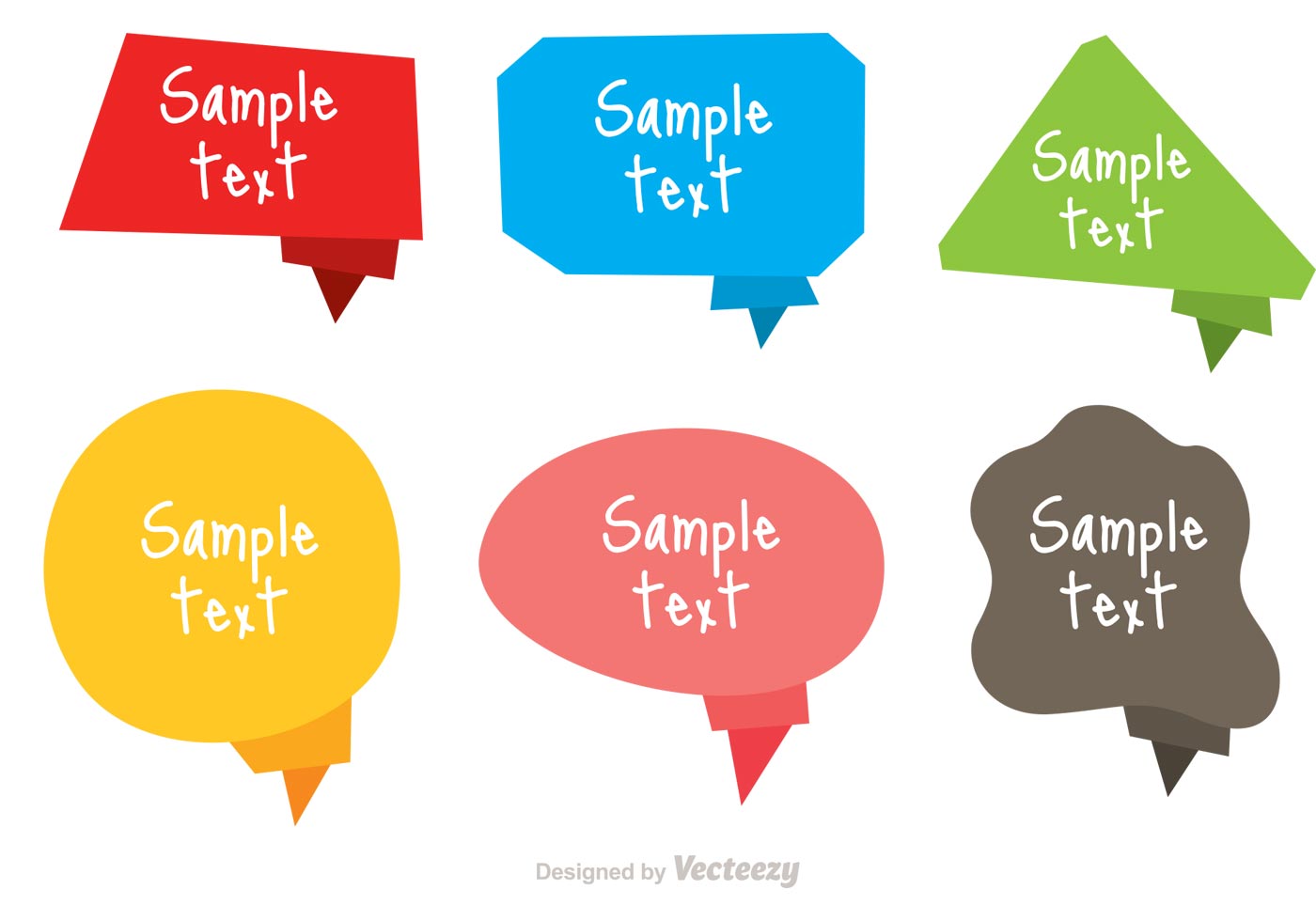 1400x980 Colorful Flat Origami Text Box Template Vector