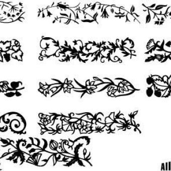 340x340 Free Floral Decorative Border Vector Designs 123freevectors