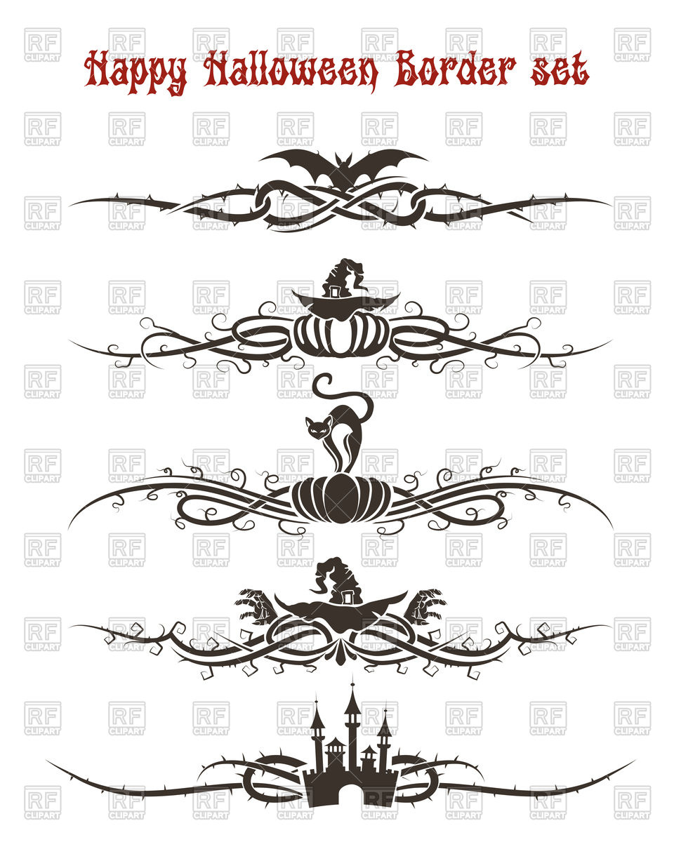 960x1200 Set Of Halloween Borders Vector Image Vector Artwork Of Borders