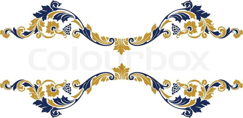 800x389 Vintage Menu Text With Plant Pattern Border Stock Vector Colourbox