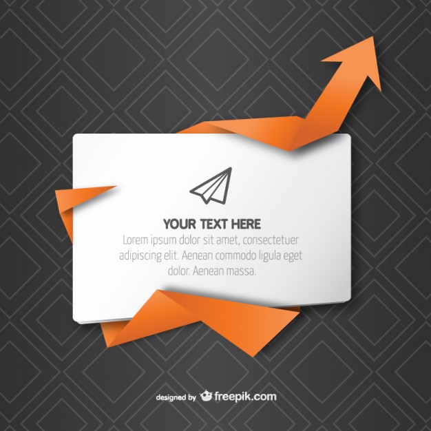 626x626 Text Box With Origami Arrow Free Vector Free Vectors Ui Download