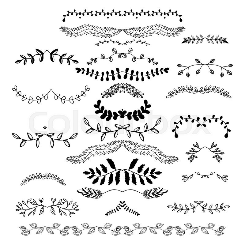 800x800 Hand Drawn Floral Borders, Dingbats, Dividers, Wreaths For The