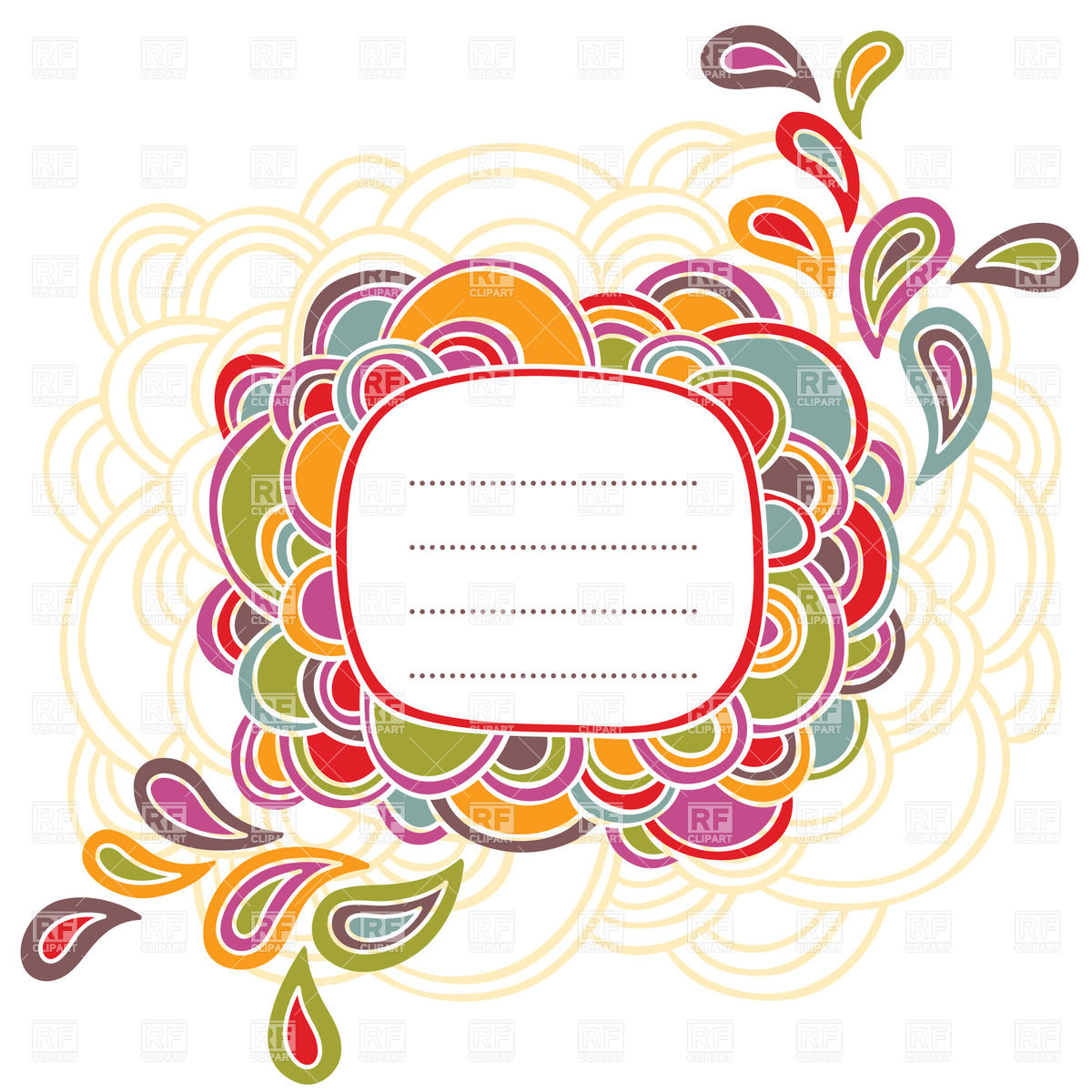 1200x1200 Text Frame Made Of Colorful Ovals Vector Image Vector Artwork Of