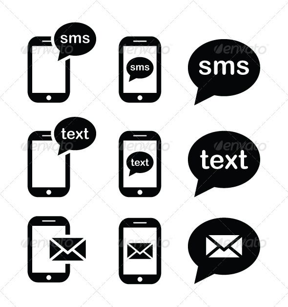 590x628 Mobile Sms Text Message Mail Icons Set Web Element Vectors