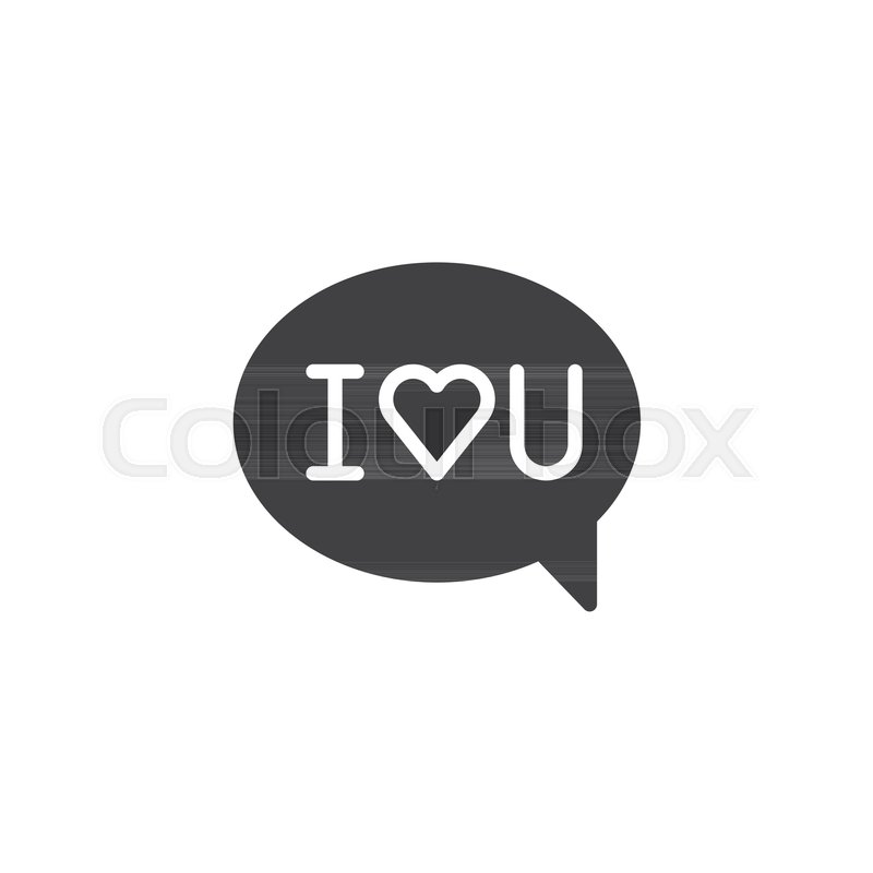 800x800 I Love You Message Icon Vector, Filled Flat Sign, Solid Pictogram