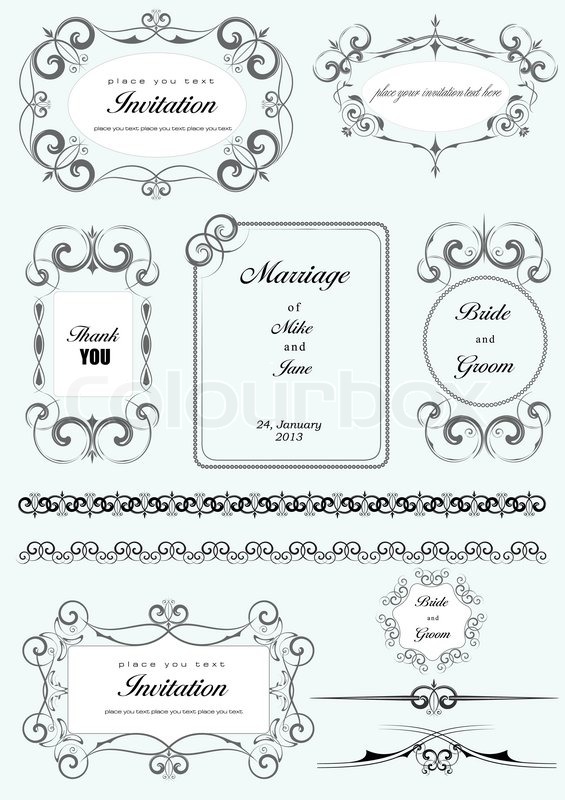 565x800 Collectionof Ornate Vector Frames And Ornaments With Sample Text