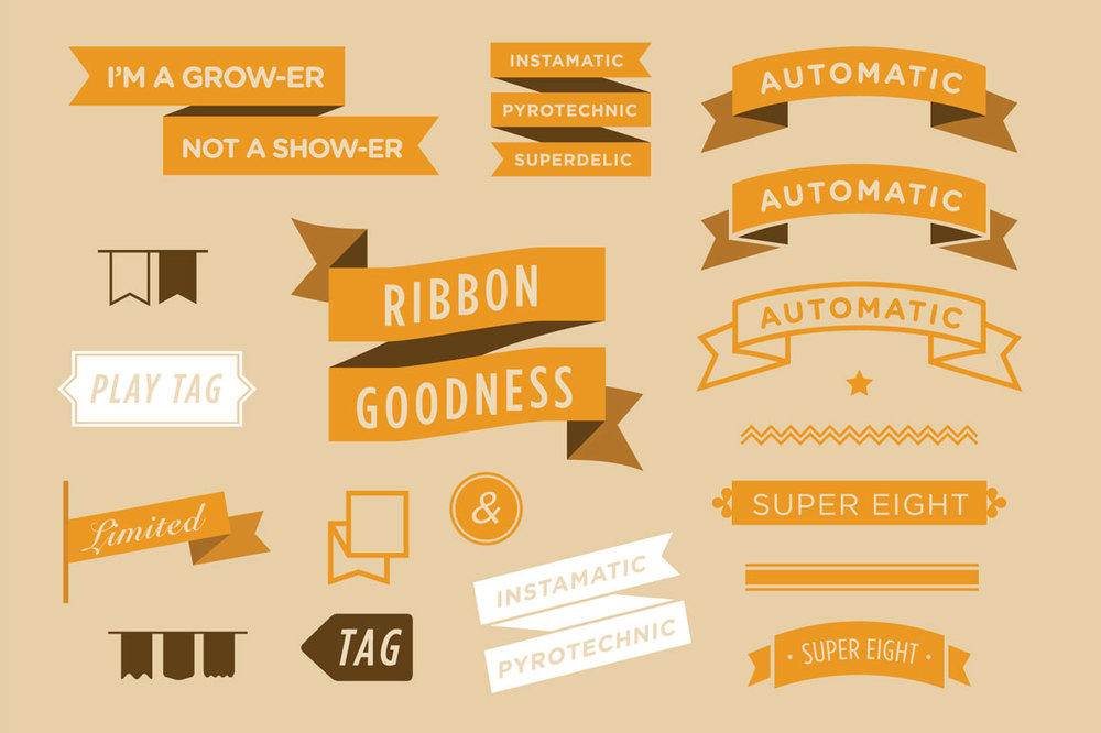 1000x666 Vector Ribbon Pack Design Assets