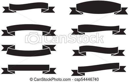 450x289 Vector Set Of Banners Ribbons, Vintage Ribbon. Vector Set Of