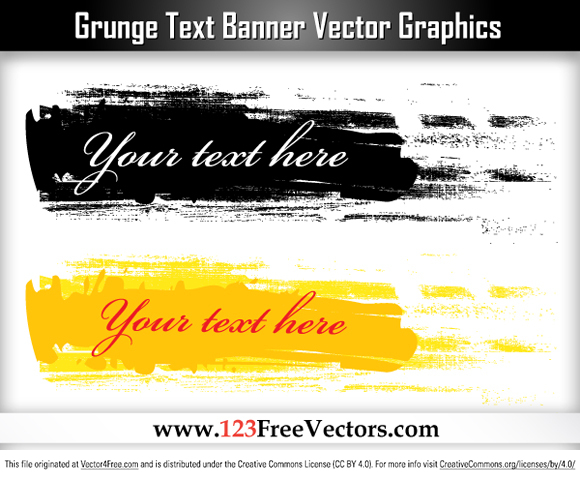 580x478 Free Grunge Text Banner Vector Graphics