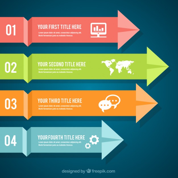 626x626 Origami Colored Arrows With Text Vector Free Download