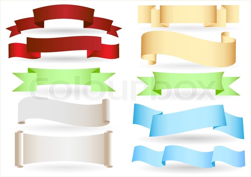 800x565 Set Of Origami Ribbons And Bannersvector Text Box Stock Vector