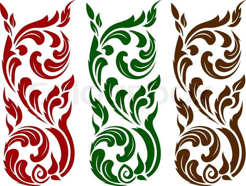 800x606 Line Thai Art Pattern Vector Illustration Stock Vector Colourbox