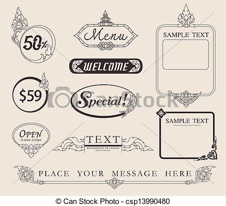 450x411 Menu Line Thai. Vector Arrow For Business Concepts With Icons