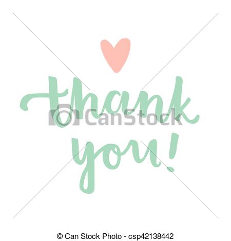 450x470 Thank You Calligraphy Illustration. Vector Hand Drawn Illustration.
