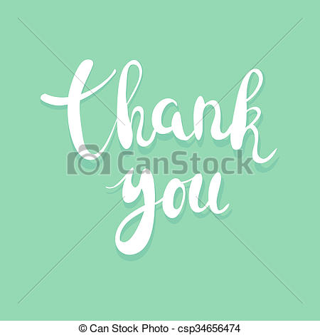 450x470 Thank You Handwritten Calligraphy Vector Illustration, White