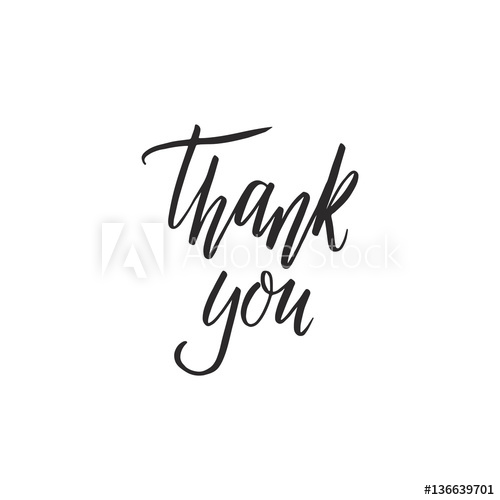 500x500 Thank You Hand Lettering Card. Modern Calligraphy. Vector