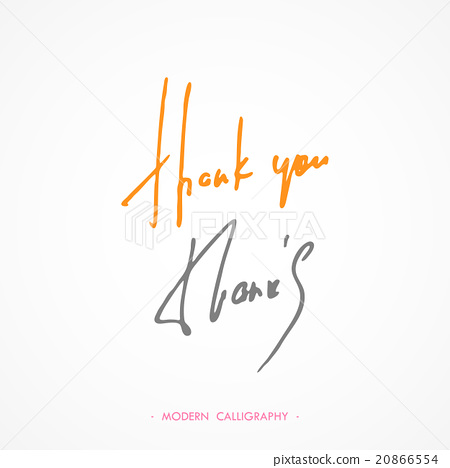 450x468 Thank You Calligraphy. Vector Illustration.