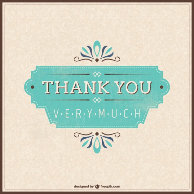 626x626 Retro Thank You Card Vector Free Download