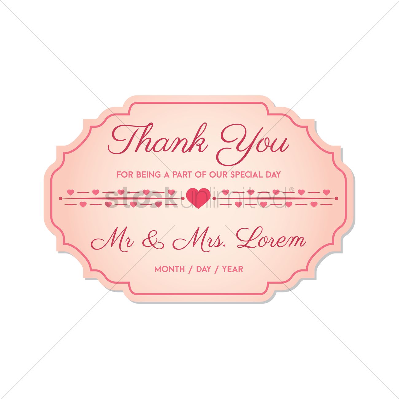 1300x1300 Wedding Thank You Card Vector Image