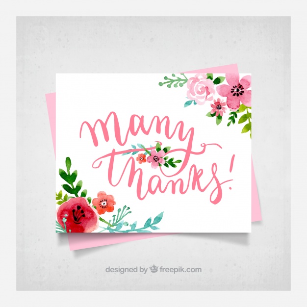 626x626 Floral Thank You Card Background Vector Free Download
