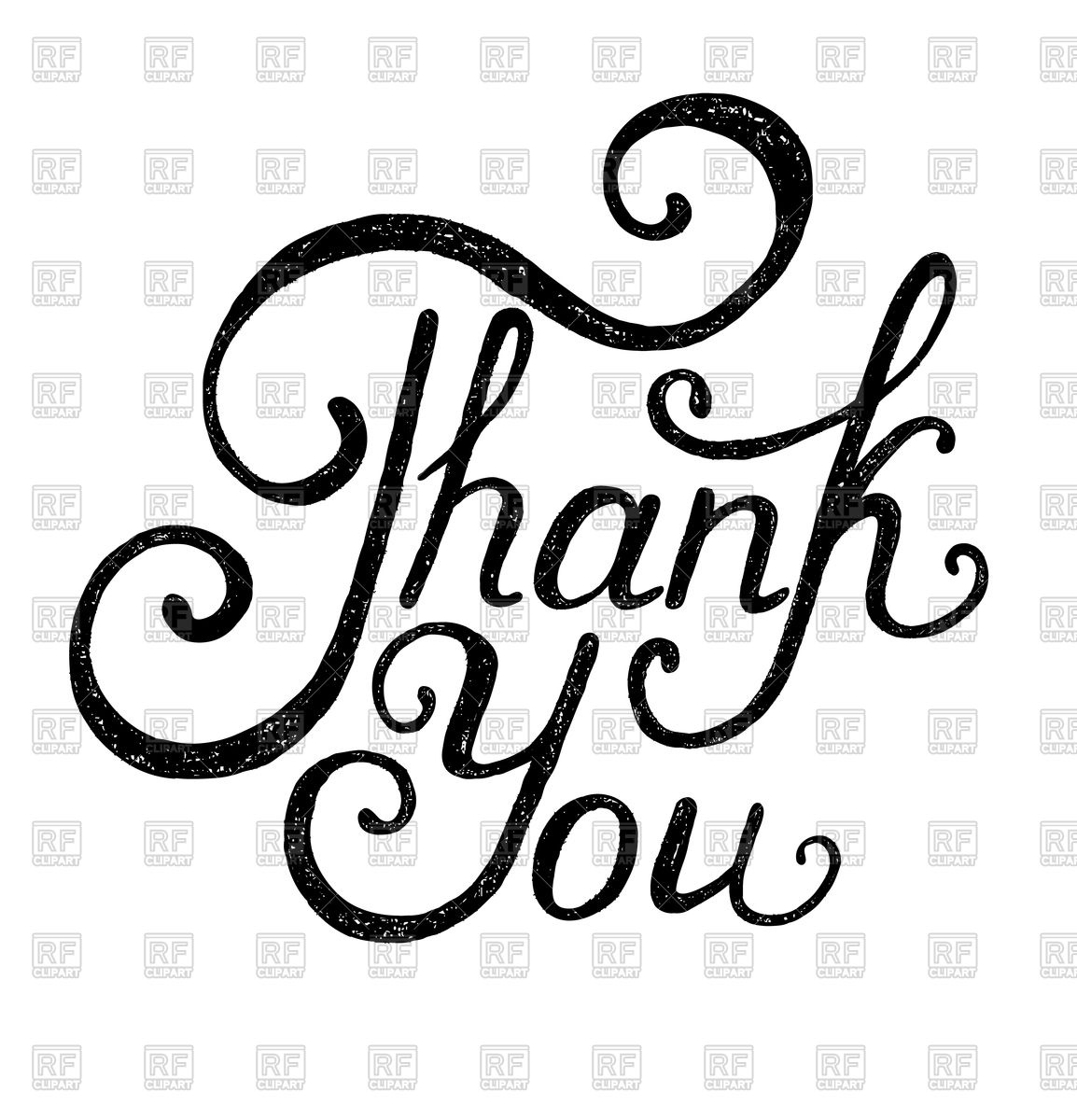 1154x1200 Calligraphical Thank You On White Background Vector Image Vector