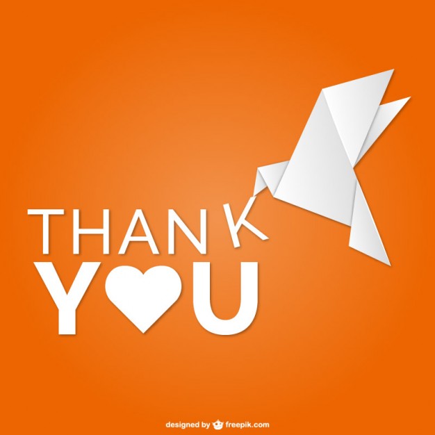 626x626 Thank You Background With Origami Bird Vector Free Download
