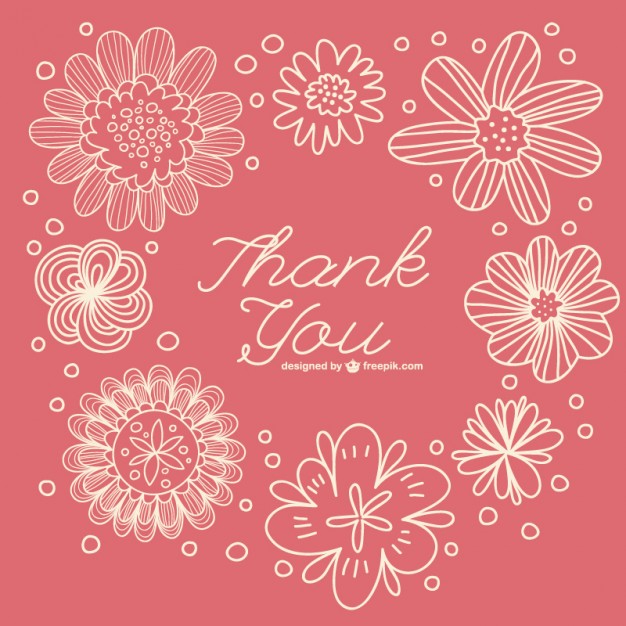626x626 Floral Retro Thank You Note Vector Free Download