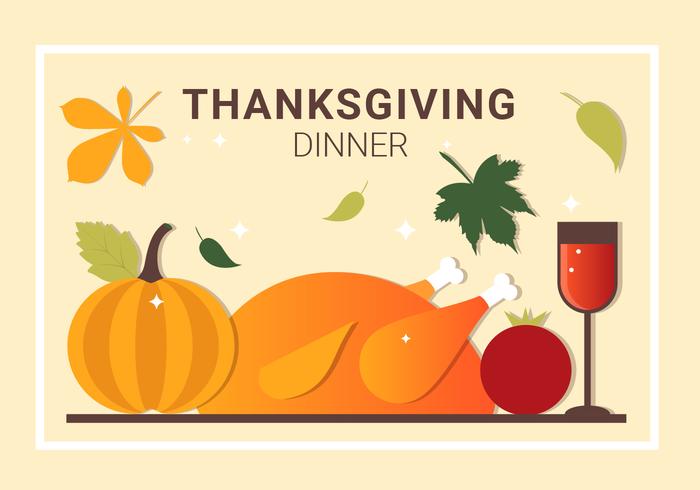 700x490 Free Thanksgiving Dinner Vector Elements