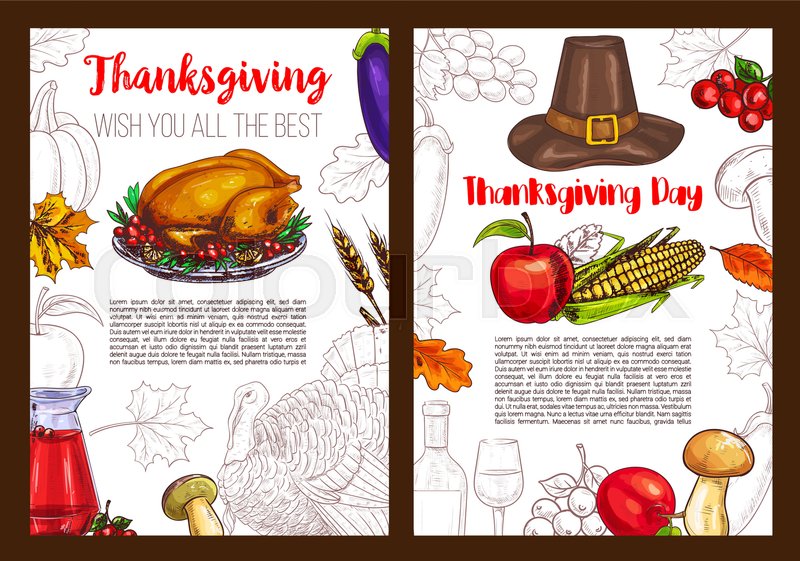 800x561 Thanksgiving Day Sketch Posters Or Greeting Cards For Seasonal