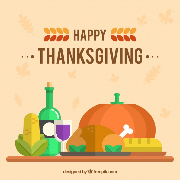626x626 Thanksgiving Dinner Background In Flat Design Vector Free Download