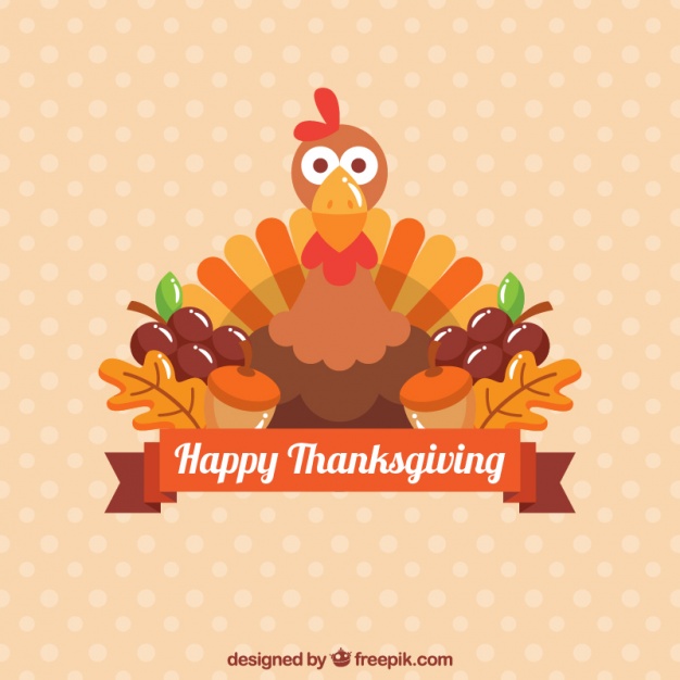 626x626 Background Of Thanksgiving Turkey In Flat Design Vector Free