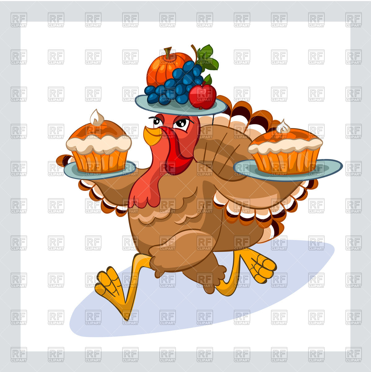 1197x1200 Cartoon Thanksgiving Turkey Vector Image Vector Artwork Of