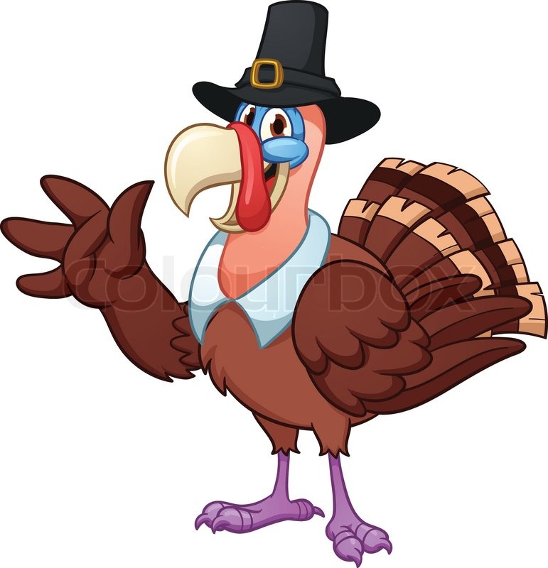 771x800 Cute Cartoon Thanksgiving Turkey. Vector Illustration With Simple