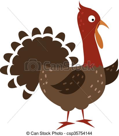 411x470 Cute Cartoon Thanksgiving Turkey Vector Illustration