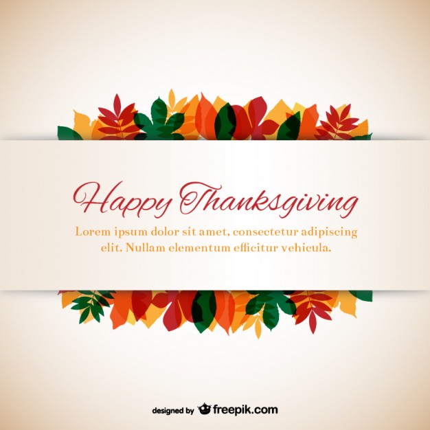 626x626 Thanksgiving Template With Leaves Vector Free Download