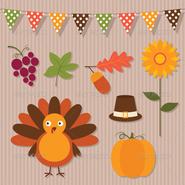590x590 Thanksgiving Vector Set. By Lattesmile Graphicriver