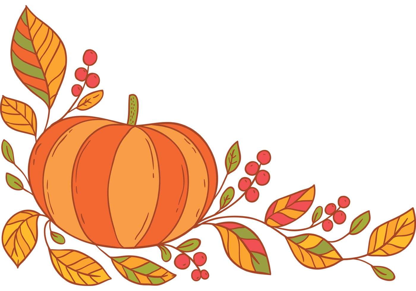 1400x980 Thanksgiving Border Free Vector Art
