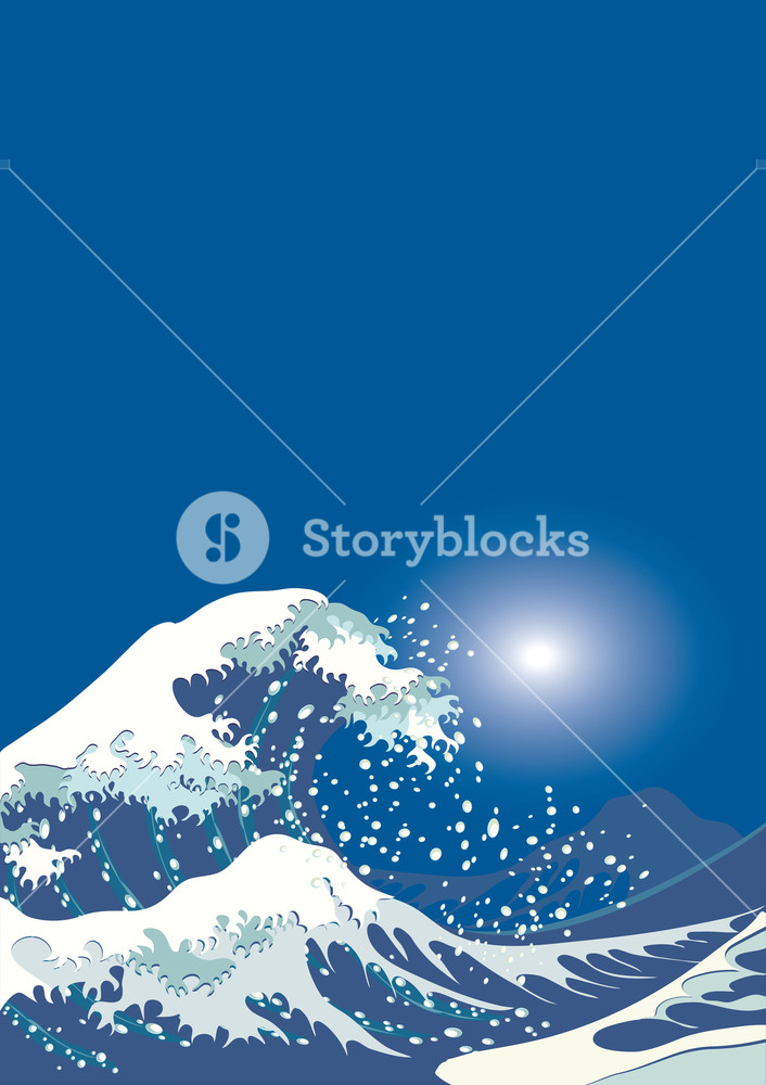 706x1000 The Great Wave, Vector Background Royalty Free Stock Image