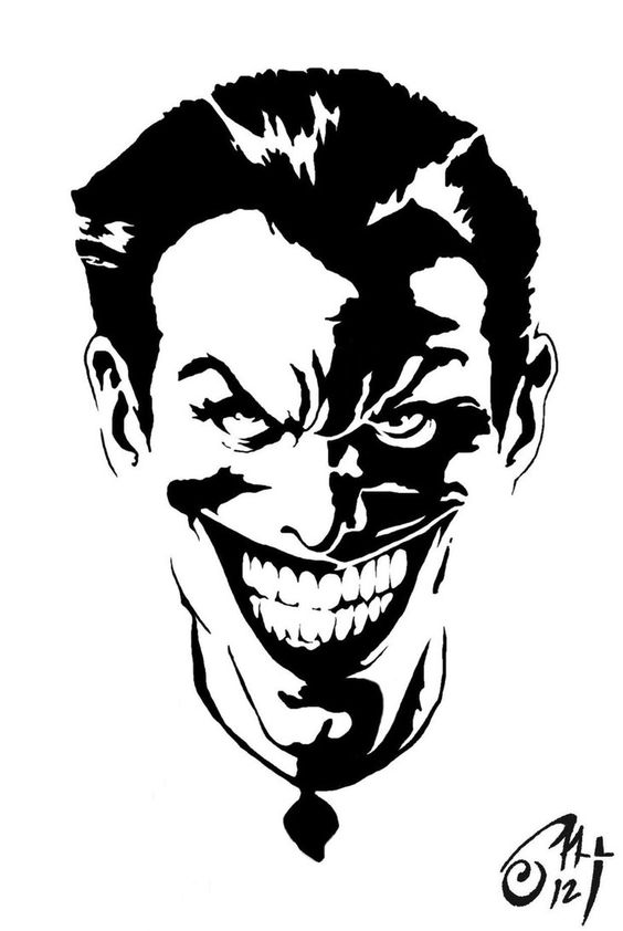 564x842 Black And White Joker Stencil Vector Dxf File Free Download