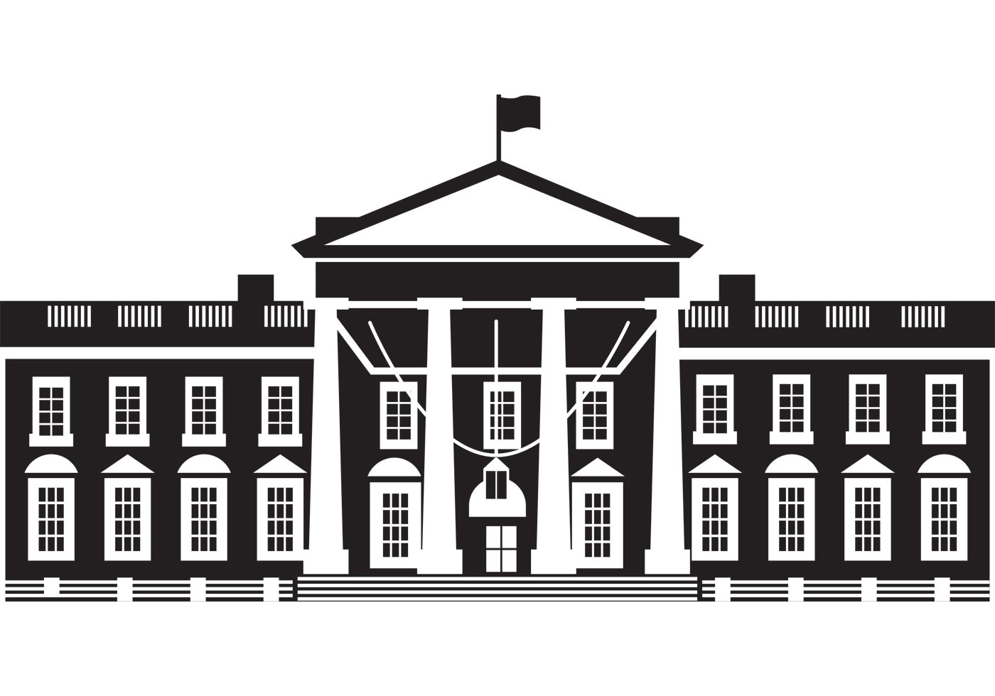1400x980 The White House Vector Free Vector Art