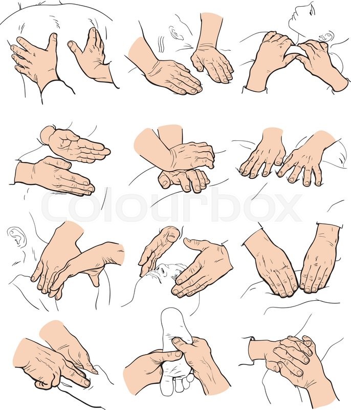 686x800 Hand Massage, Foot Massage, Back Massage. Types Of Massage. Set