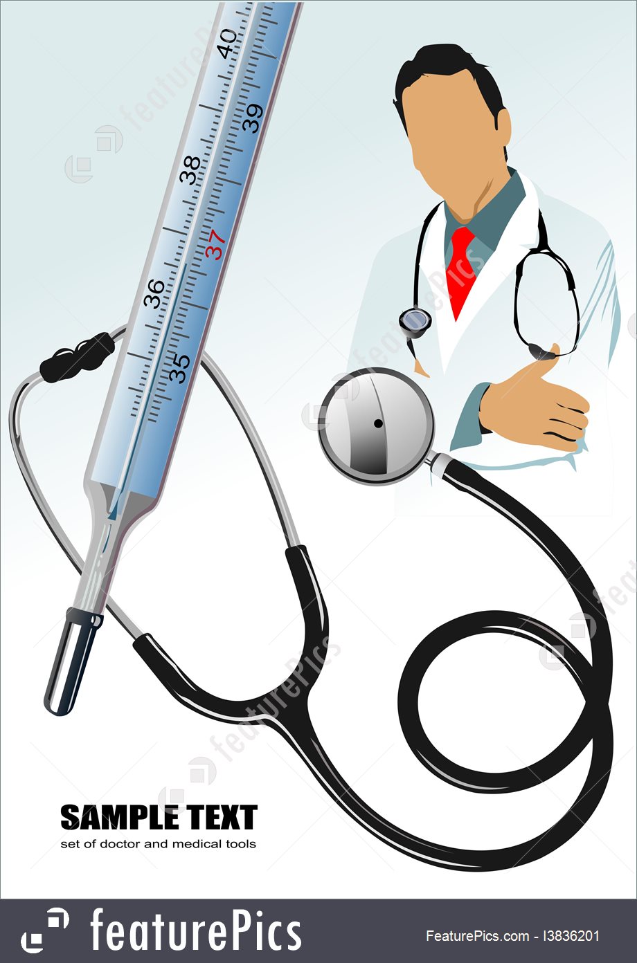 920x1392 Medical Doctor, Stethoscope And Thermometer Vector