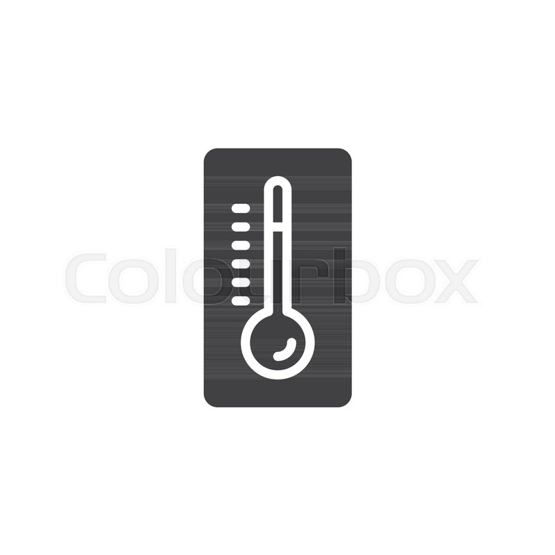 800x800 Thermometer Vector Icon. Filled Flat Sign For Mobile Concept And