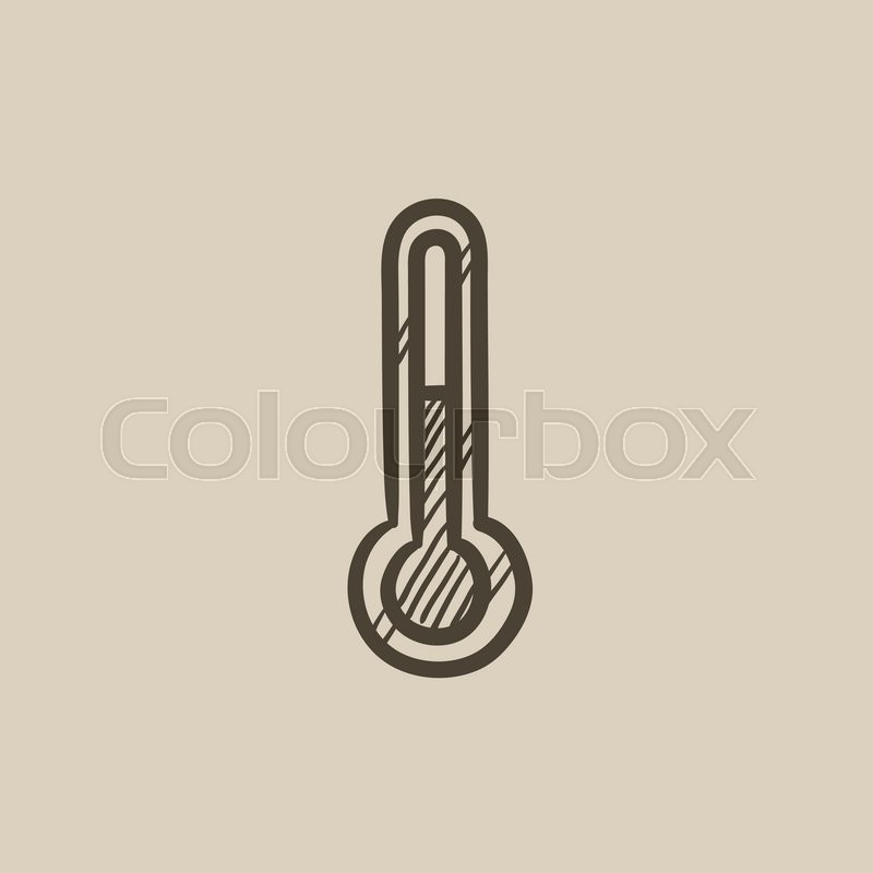 800x800 Thermometer Vector Sketch Icon Isolated On Background. Hand Drawn