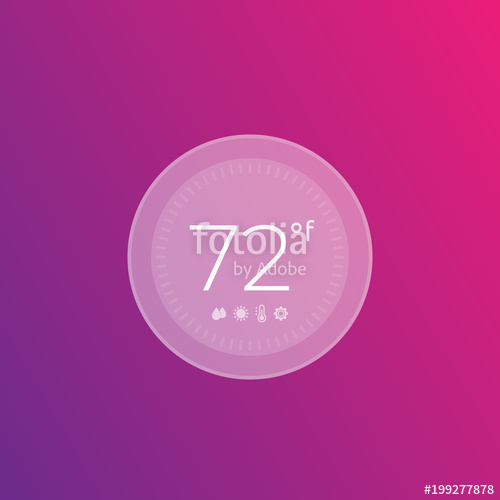 500x500 Digital Smart Thermostat Vector Illustration Stock Image And