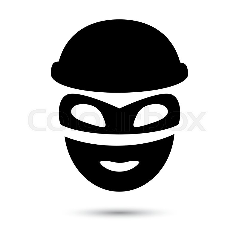 800x800 Thief Icon Isolated On White. Simple Web Black Icon In Vector