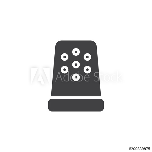 500x500 Sewing Thimble Vector Icon. Filled Flat Sign For Mobile Concept